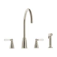 HANNINGTON-NI Bidbury and Co Hannington 4 Hole Kitchen Mixer with Ceramic Lever Handles and Swan Spout