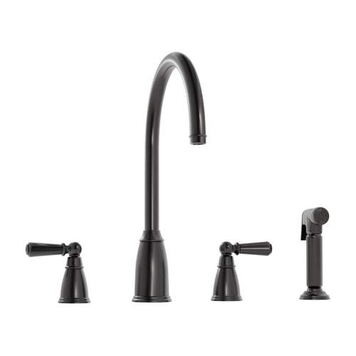 Bidbury and Co Hannington 4 Hole Kitchen Mixer with Ceramic Lever Handles and Swan Spout