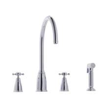 Bidbury and Co Ebrington 4 Hole Kitchen Mixer with Crosshead Handles and Swan Spout
