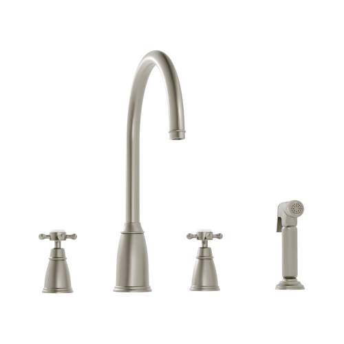 Bidbury and Co Ebrington 4 Hole Kitchen Mixer with Crosshead Handles and Swan Spout