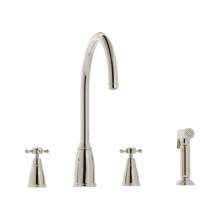 EBRINGTON-NI Bidbury and Co Ebrington 4 Hole Kitchen Mixer with Crosshead Handles and Swan Spout