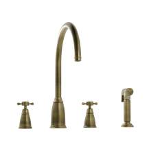 Bidbury and Co Ebrington 4 Hole Kitchen Mixer with Crosshead Handles and Swan Spout