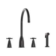 Bidbury and Co Ebrington 4 Hole Kitchen Mixer with Crosshead Handles and Swan Spout