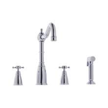 Bidbury and Co Georgeton 4 Hole Kitchen Mixer with Crosshead Handles and Country Spout
