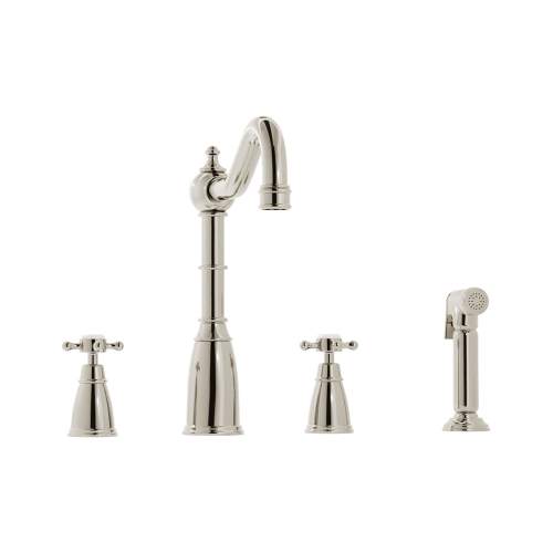 Bidbury and Co Georgeton 4 Hole Kitchen Mixer with Crosshead Handles and Country Spout
