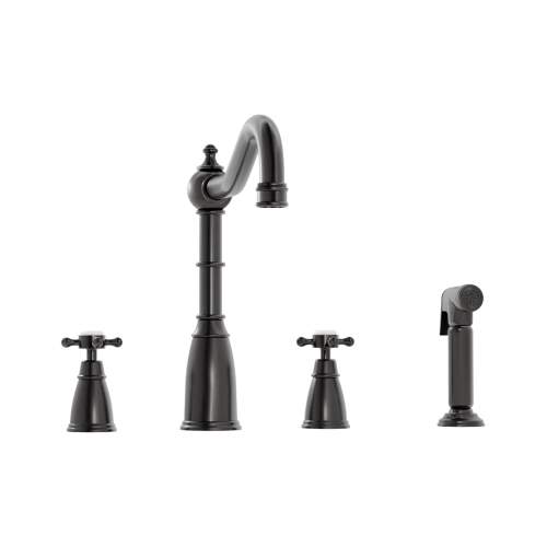 Bidbury and Co Georgeton 4 Hole Kitchen Mixer with Crosshead Handles and Country Spout