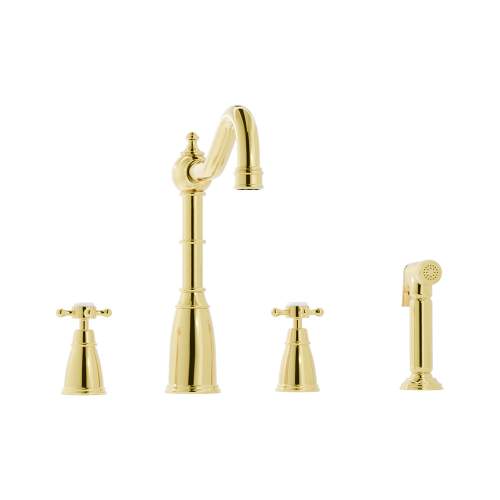 Bidbury and Co Georgeton 4 Hole Kitchen Mixer with Crosshead Handles and Country Spout