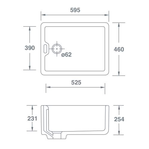 Shaws of Darwen Belfast 600 Single Bowl Sink