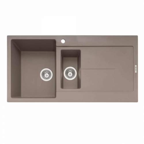 Caple Canis 150 Inset 1.5 Bowl Kitchen Sink With Drainer - Mink