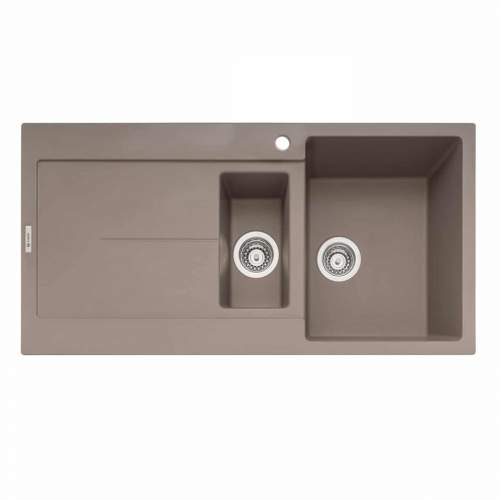 Caple Canis 150 Inset 1.5 Bowl Kitchen Sink With Drainer - Mink