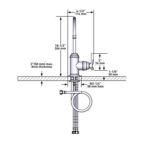 Perrin and Rowe 1844 Southbank Mini Instant Hot Water and Cold Filtration Tap