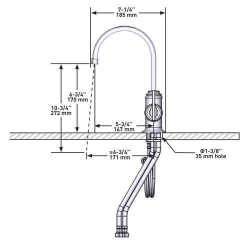 Perrin and Rowe 1644 Southbank Mini Kitchen Filter Tap