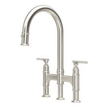 Perrin and Rowe 4956 Southbank Twin Lever Bridge Kitchen Mixer Tap with Pull Out Spray