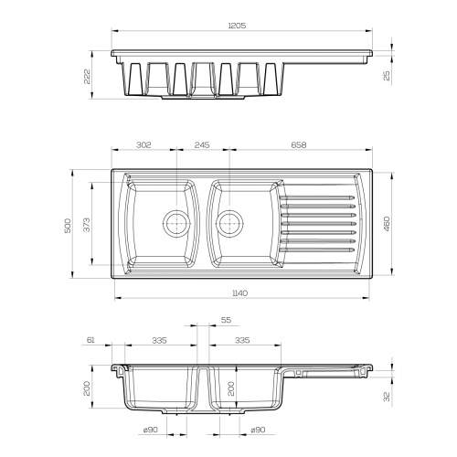 Bluci PULITO 2.0 Bowl Ceramic Kitchen Sink