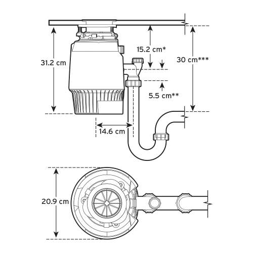 InSinkErator Evolution Plus 1000SR Waste Disposal and Air Switch