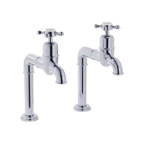 Bidbury and Co Caswell Chrome Bibcock Taps with Crosshead Handles