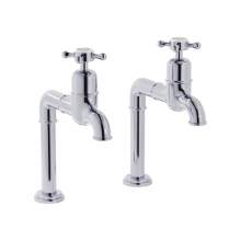 Bidbury and Co Caswell Chrome Bibcock Taps with Crosshead Handles