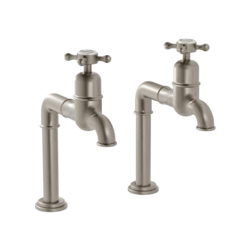 Bidbury and Co Caswell Old English Brass Bibcock Taps with Crosshead Handles