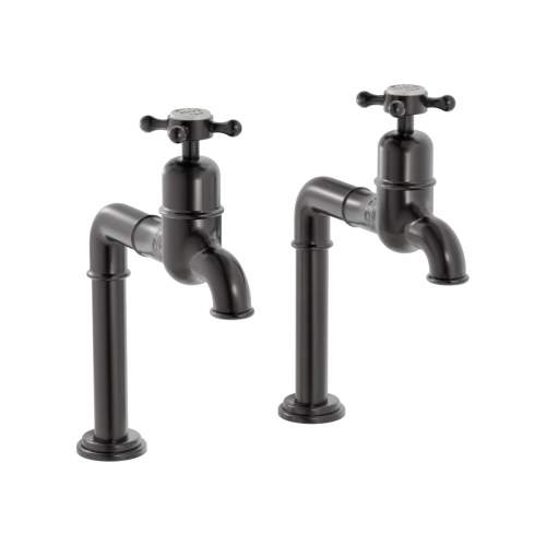 Bidbury and Co Caswell Old English Brass Bibcock Taps with Crosshead Handles