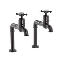 Bidbury and Co Caswell Old English Brass Bibcock Taps with Crosshead Handles