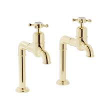 Bidbury and Co Caswell Old English Brass Bibcock Taps with Crosshead Handles
