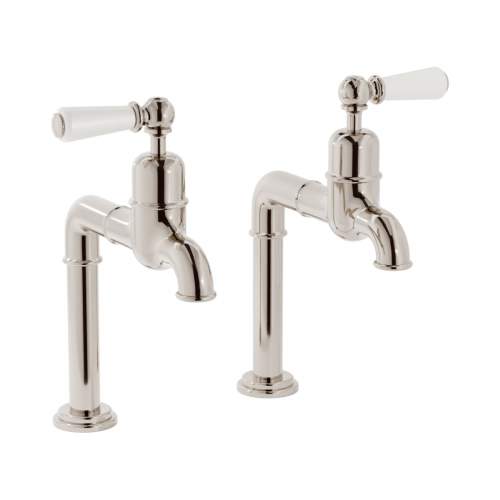 Bidbury and Co Hanford Chrome Bibcock Taps with Porcelain Lever Handles