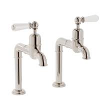 Bidbury and Co Hanford Chrome Bibcock Taps with Porcelain Lever Handles