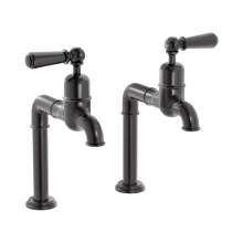 Bidbury and Co Hanford Chrome Bibcock Taps with Porcelain Lever Handles