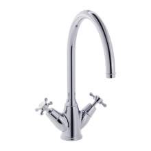 Bidbury and Co Yorkley Chrome Twin Lever Monobloc Tap with Crosshead Handles
