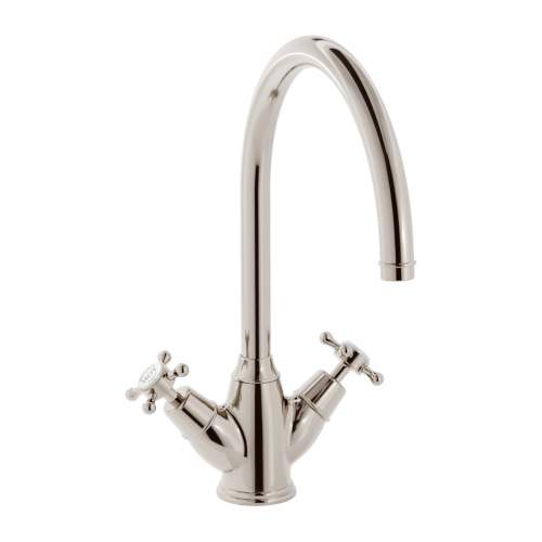 Bidbury and Co Yorkley Chrome Twin Lever Monobloc Tap with Crosshead Handles