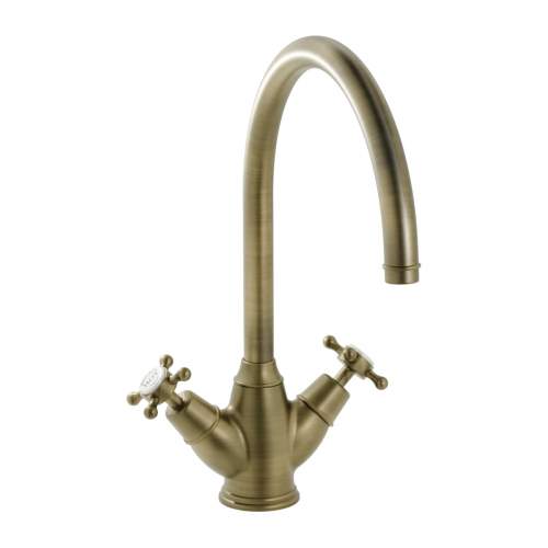 Bidbury and Co Yorkley Chrome Twin Lever Monobloc Tap with Crosshead Handles