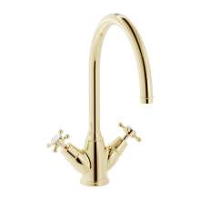 Bidbury and Co Yorkley Chrome Twin Lever Monobloc Tap with Crosshead Handles