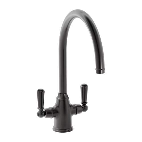 Bidbury and Co Amesbury Twin Lever Chrome Monobloc Tap with Porcelain Handles