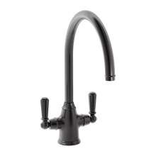 Bidbury and Co Amesbury Twin Lever Chrome Monobloc Tap with Porcelain Handles