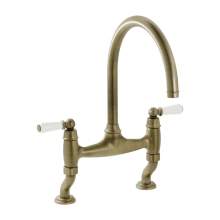 Bidbury and Co Moreton Twin Lever Chrome Bridge Tap with Porcelain Handles
