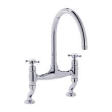 Bidbury and Co Sherborne Chrome Twin Lever Bridge Tap with Crosshead Handles