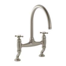 Bidbury and Co Sherborne Chrome Twin Lever Bridge Tap with Crosshead Handles