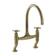 Bidbury and Co Sherborne Chrome Twin Lever Bridge Tap with Crosshead Handles