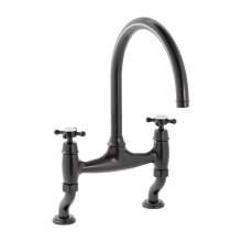 Bidbury and Co Sherborne Chrome Twin Lever Bridge Tap with Crosshead Handles