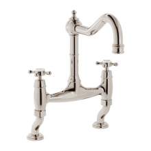 Bidbury and Co Fairford Chrome Twin Lever Bridge Tap with Crosshead Handles
