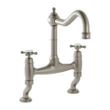Bidbury and Co Fairford Chrome Twin Lever Bridge Tap with Crosshead Handles