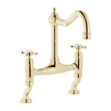 Bidbury and Co Fairford Blackened Brass Twin Lever Bridge Tap with Crosshead Handles