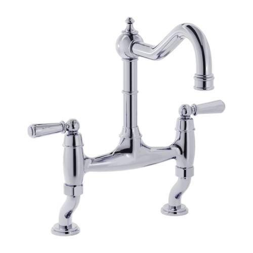 Bidbury and Co Henbury Twin Lever Bridge Tap with Metal Handles
