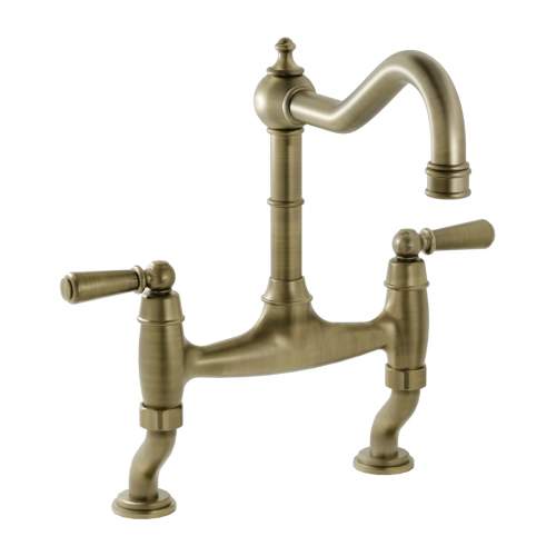 Bidbury and Co Henbury Twin Lever Bridge Tap with Metal Handles