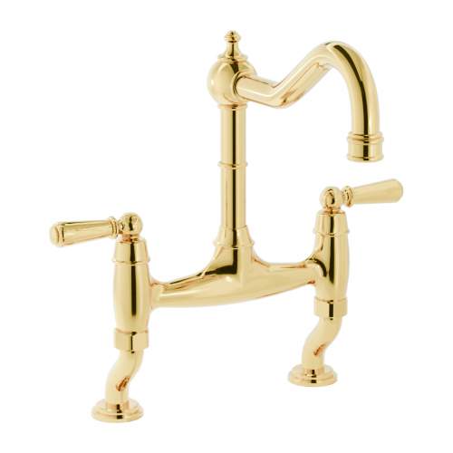 Bidbury and Co Henbury Twin Lever Bridge Tap with Metal Handles