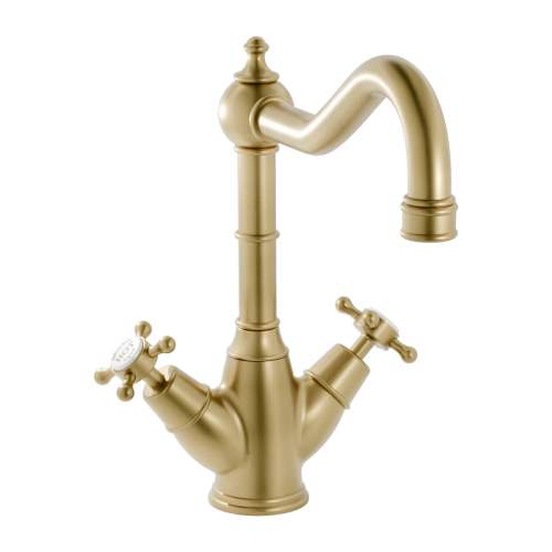 Bidbury & Co Warwick Twin Lever Monobloc Tap with Crosshead Handles