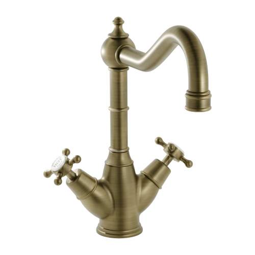 Bidbury & Co Warwick Twin Lever Monobloc Tap with Crosshead Handles