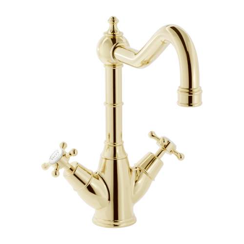Bidbury & Co Warwick Twin Lever Monobloc Tap with Crosshead Handles