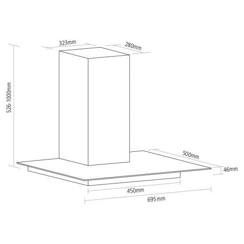 Caple FGC721 69.5cm Stainless Steel Wall Chimney Hood