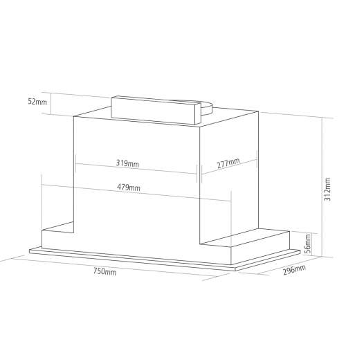 Caple BU755SS 75cm Stainless Steel Built-Under Cooker Hood